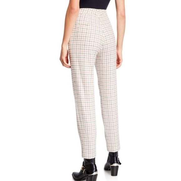 NWOT Rag & Bone Poppy Ivory Check High Waisted Wool Trouser Pants - Picture 4 of 15